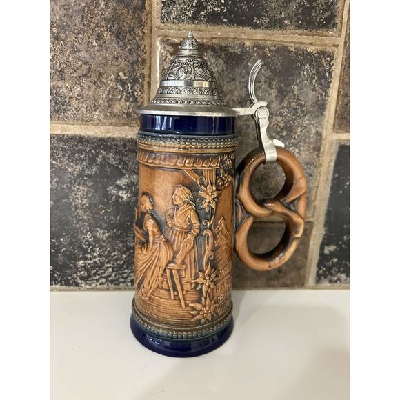 Gerz Dining Vintage Gerz West Germany Pretzel Handle Stein 94 Zinn